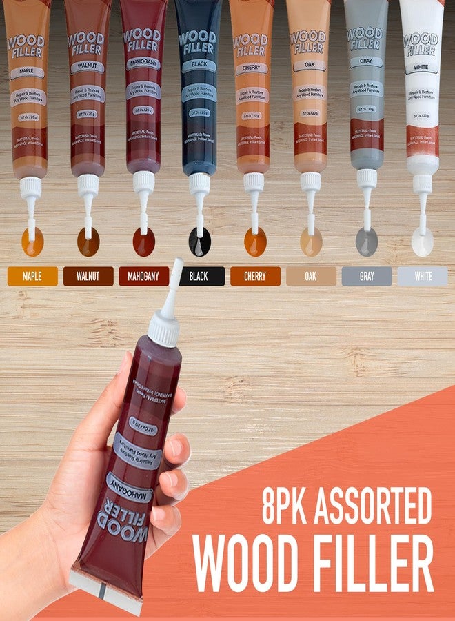 MeasuPro Wood Filler Furniture Markers Touch Up Repair Kit 34 Pieces - Color Match Filler & Scratch Repair Stain Pens for Hardwood Cracks, Holes, Discoloration, Wooden Door, Floor, Cabinet, Table - Image 2